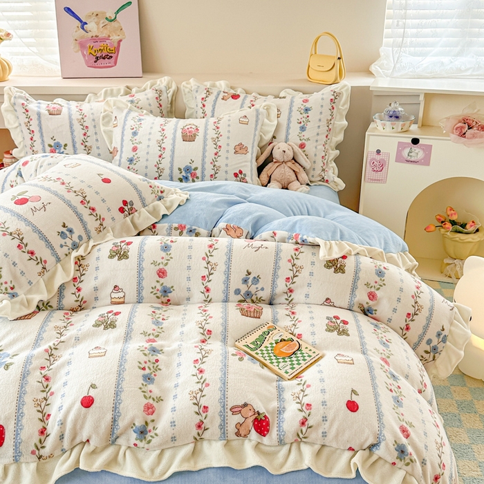 91家纺网 家纺一手货源 找家纺 （总）懒猫家纺 2025新款韩版牛奶绒四件套