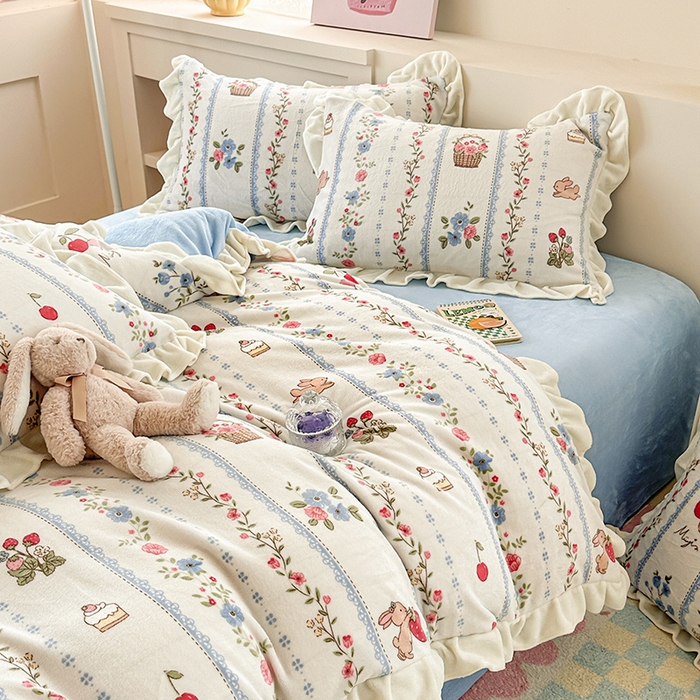 91家纺网 家纺一手货源 找家纺 （总）懒猫家纺 2025新款韩版牛奶绒四件套