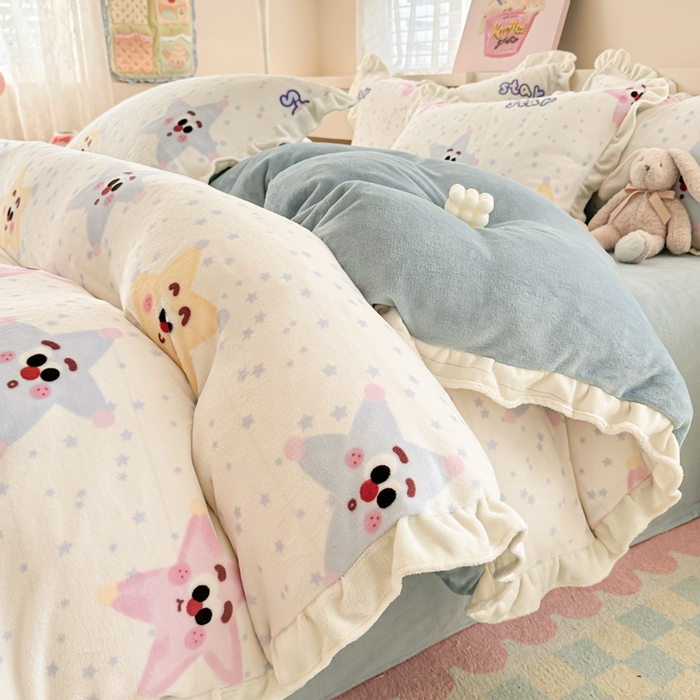 91家纺网 家纺一手货源 找家纺 （总）懒猫家纺 2025新款韩版牛奶绒四件套