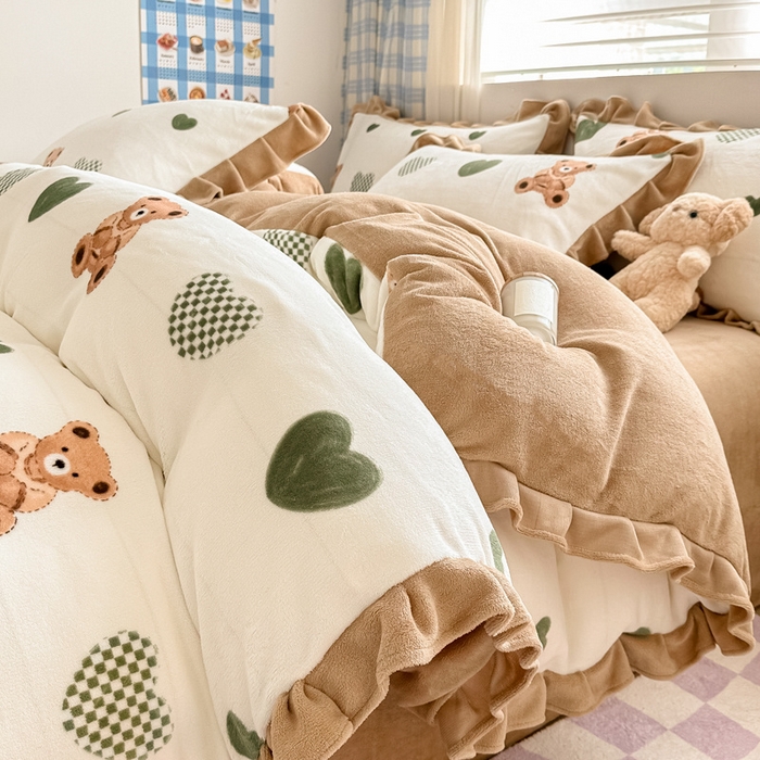 91家纺网 家纺一手货源 找家纺 （总）懒猫家纺 2025新款韩版牛奶绒四件套