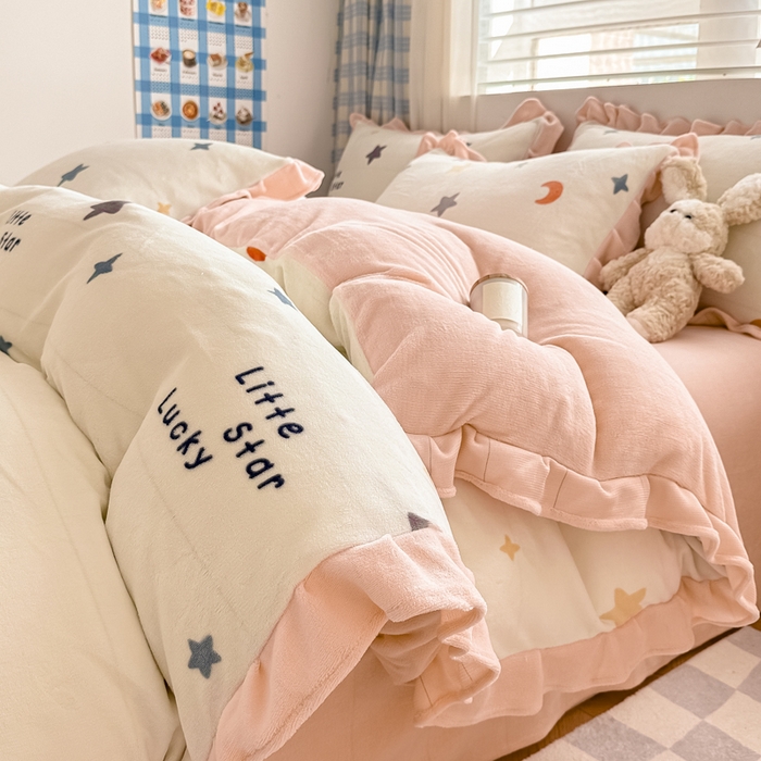 91家纺网 家纺一手货源 找家纺 （总）懒猫家纺 2025新款韩版牛奶绒四件套