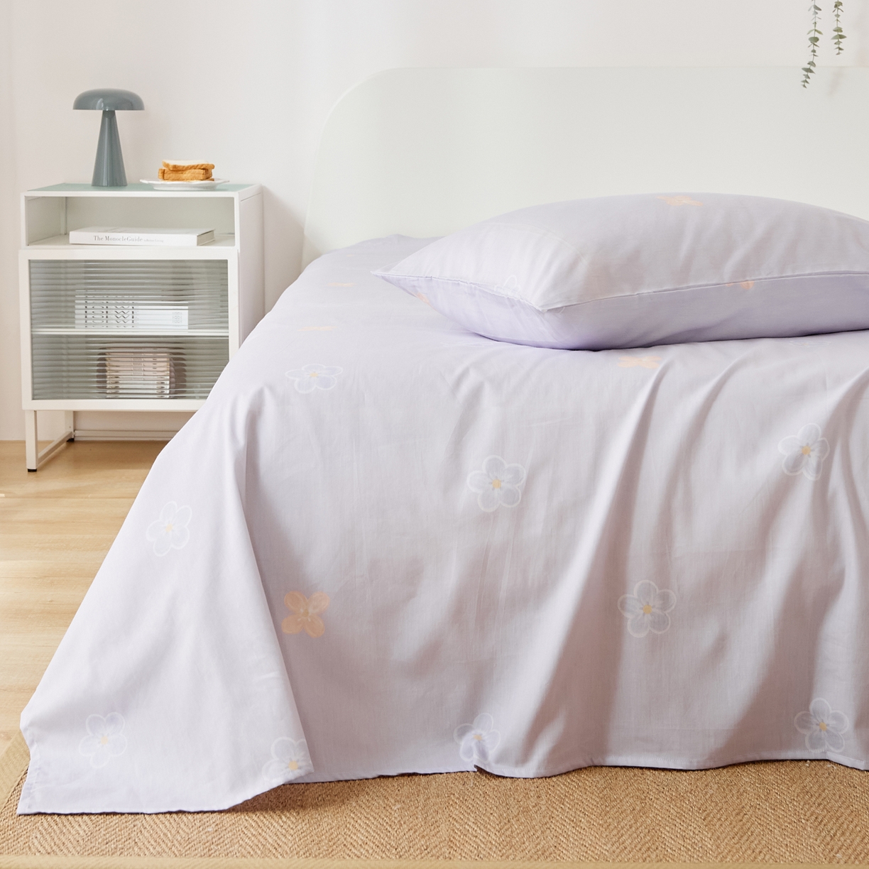 91家纺网 家纺一手货源 找家纺 EH家居 2025新款全棉小清新印花单床单-织光系列 织梦花