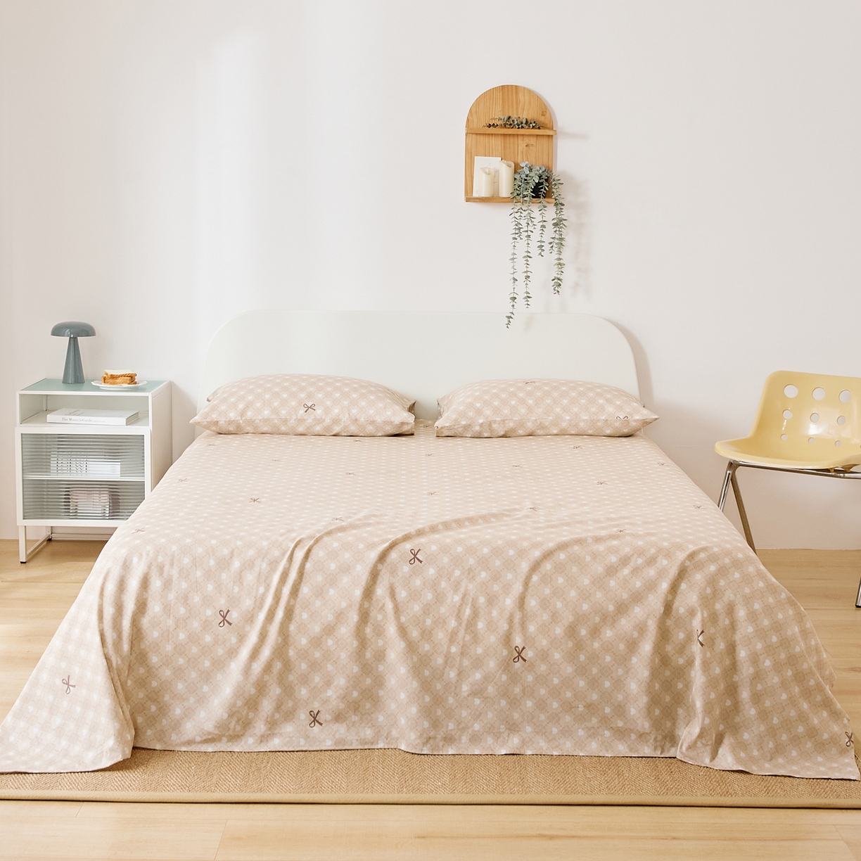 EH家居 2025新款全棉小清新印花单床单-织光系列 甜心结