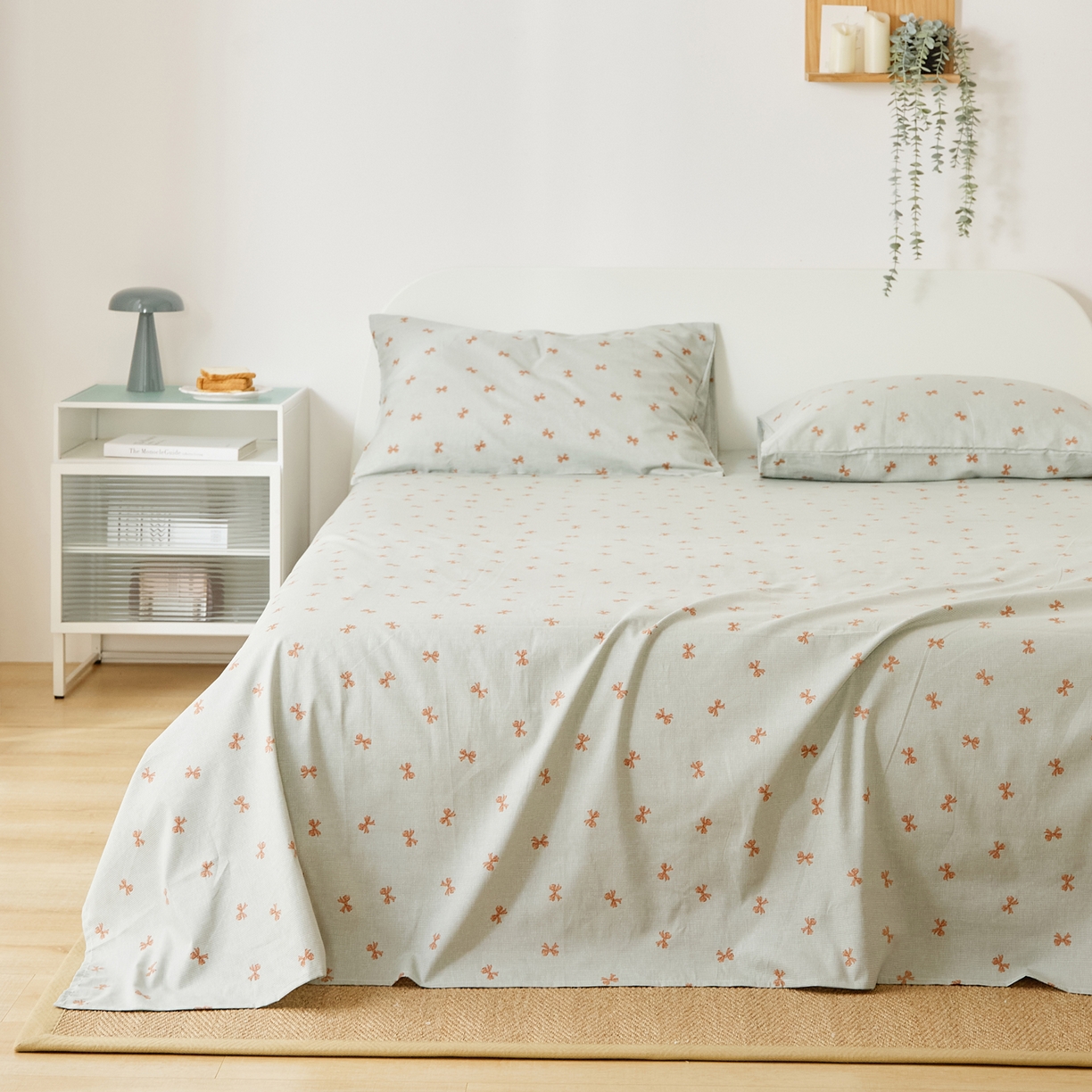 91家纺网 家纺一手货源 找家纺 EH家居 2025新款全棉小清新印花单床单-织光系列 情书