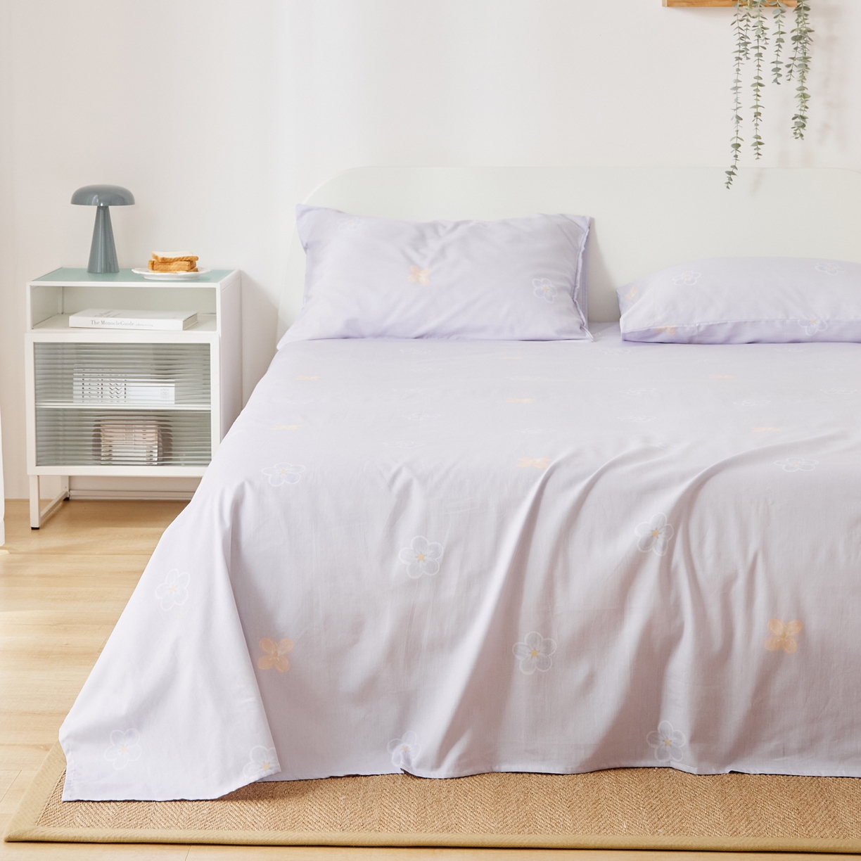 91家纺网 家纺一手货源 找家纺 EH家居 2025新款全棉小清新印花单床单-织光系列 织梦花