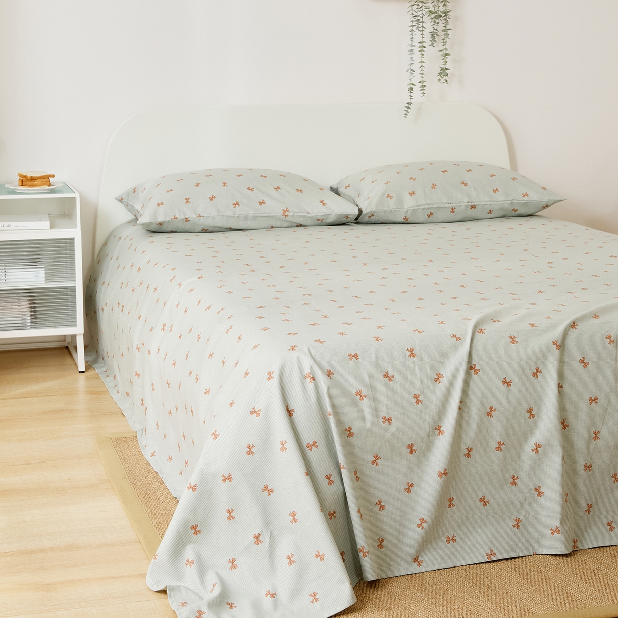 91家纺网 家纺一手货源 找家纺 EH家居 2025新款全棉小清新印花单床单-织光系列 情书