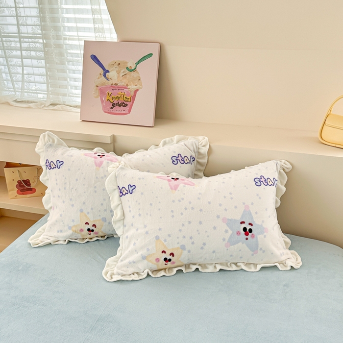 91家纺网 家纺一手货源 找家纺 懒猫家纺 2025新款韩版牛奶绒四件套 多彩繁星