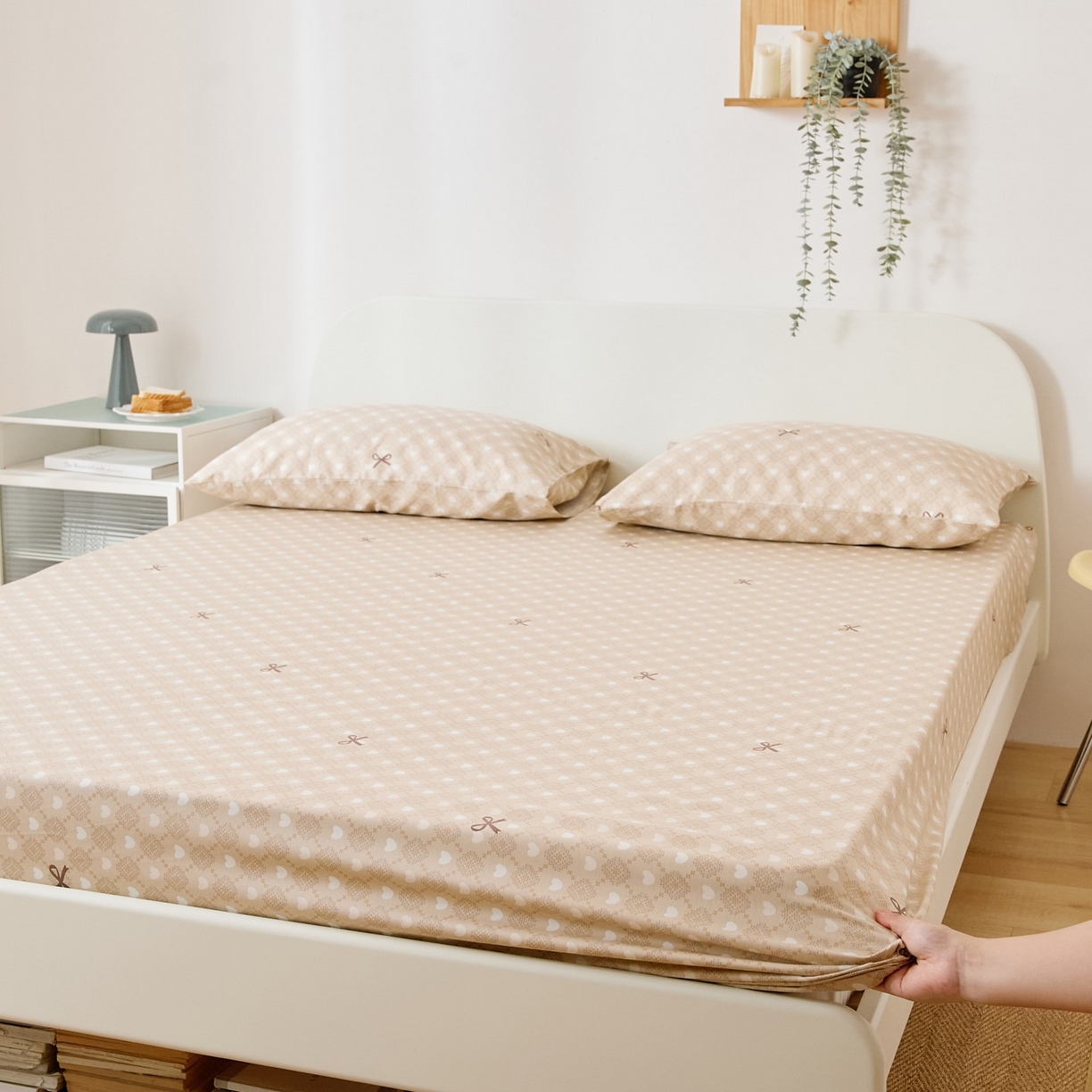 91家纺网 家纺一手货源 找家纺 EH家居 2025新款全棉小清新印花单床笠-织光系列 甜心结