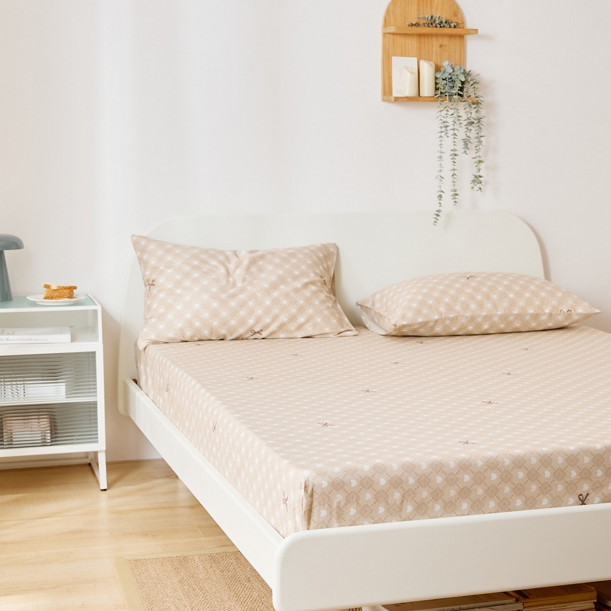 91家纺网 家纺一手货源 找家纺 EH家居 2025新款全棉小清新印花单床笠-织光系列 甜心结