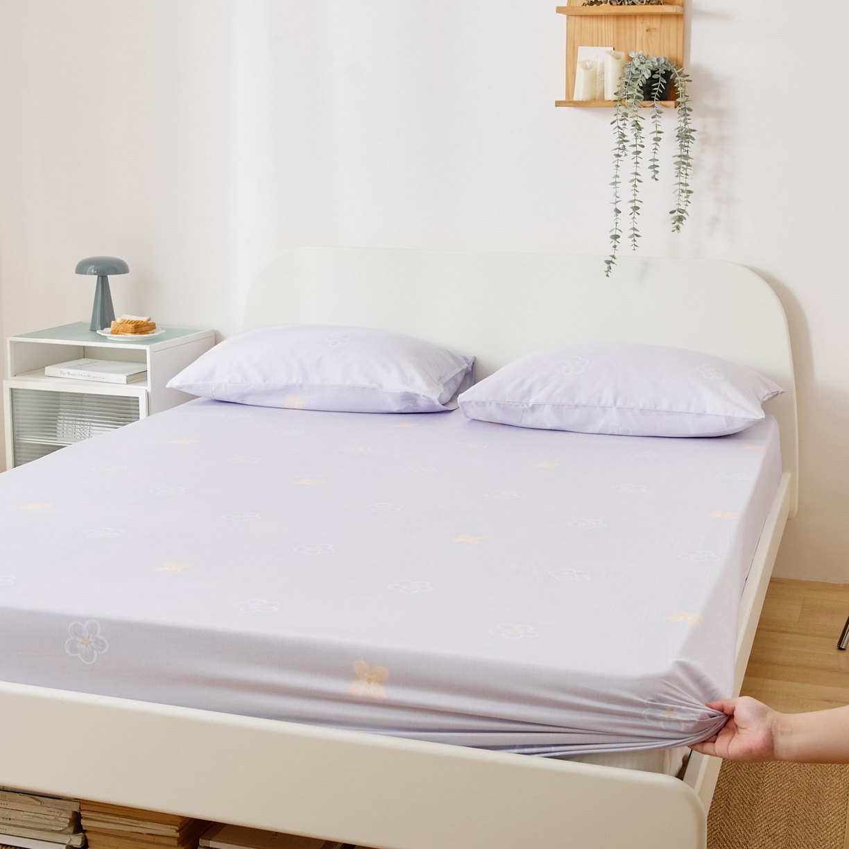 91家纺网 家纺一手货源 找家纺 EH家居 2025新款全棉小清新印花单床笠-织光系列 织梦花