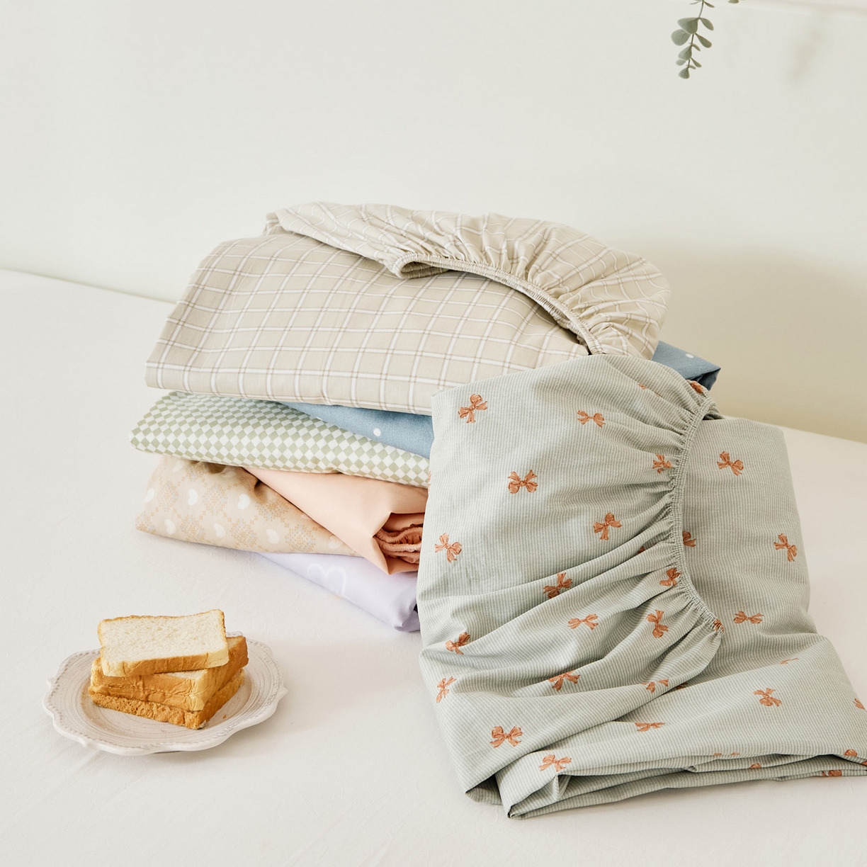 91家纺网 家纺一手货源 找家纺 （总）EH家居 2025新款全棉小清新印花单床笠-织光系列