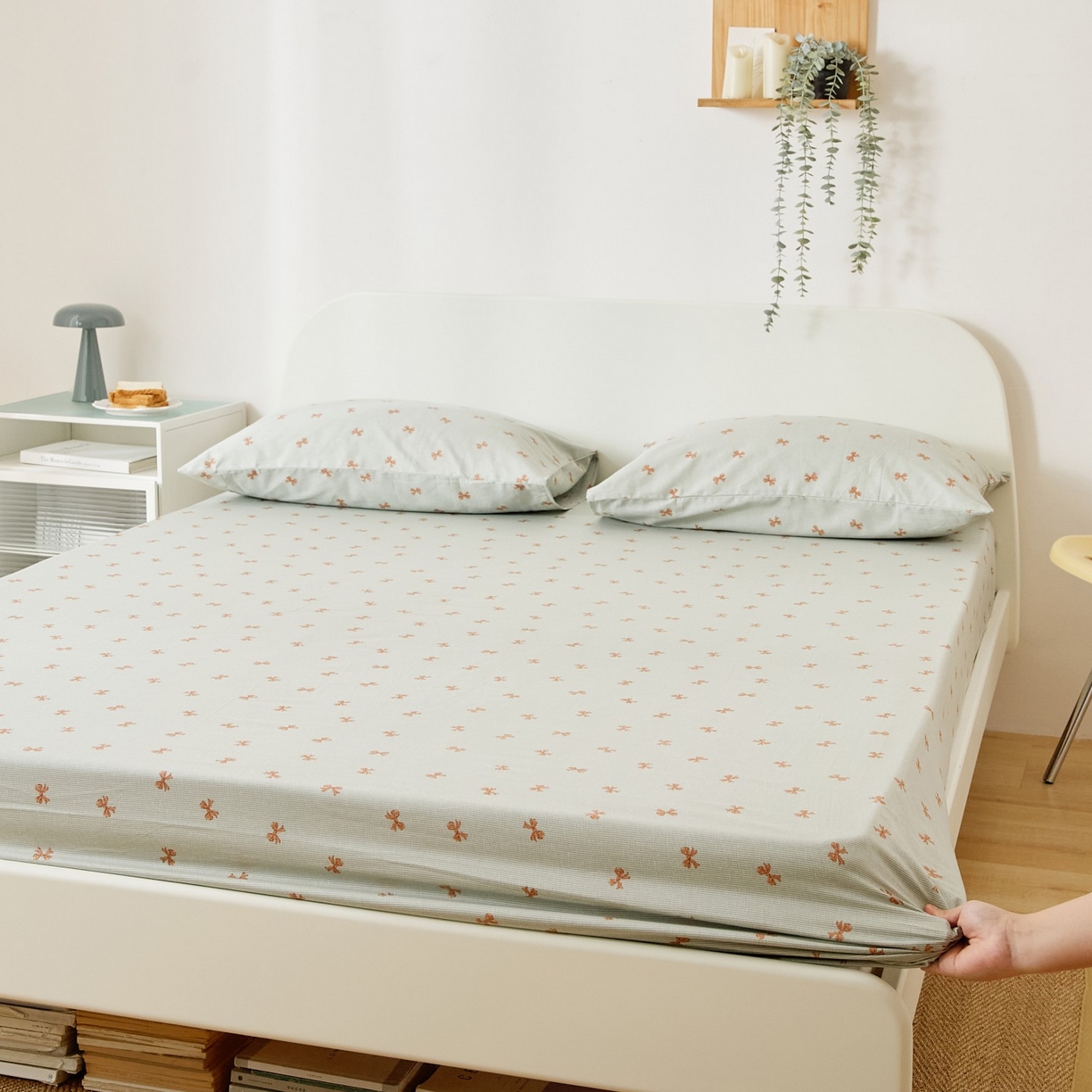 91家纺网 家纺一手货源 找家纺 EH家居 2025新款全棉小清新印花单床笠-织光系列 情书