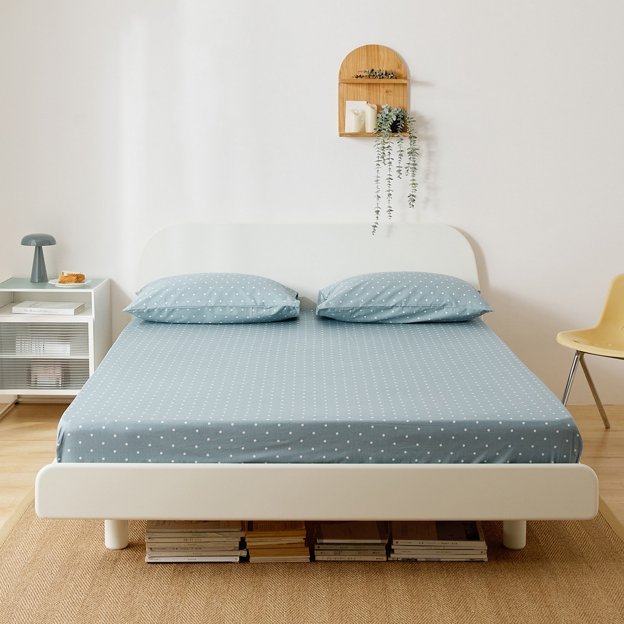 EH家居 2025新款全棉小清新印花单床笠-织光系列 木兰波点