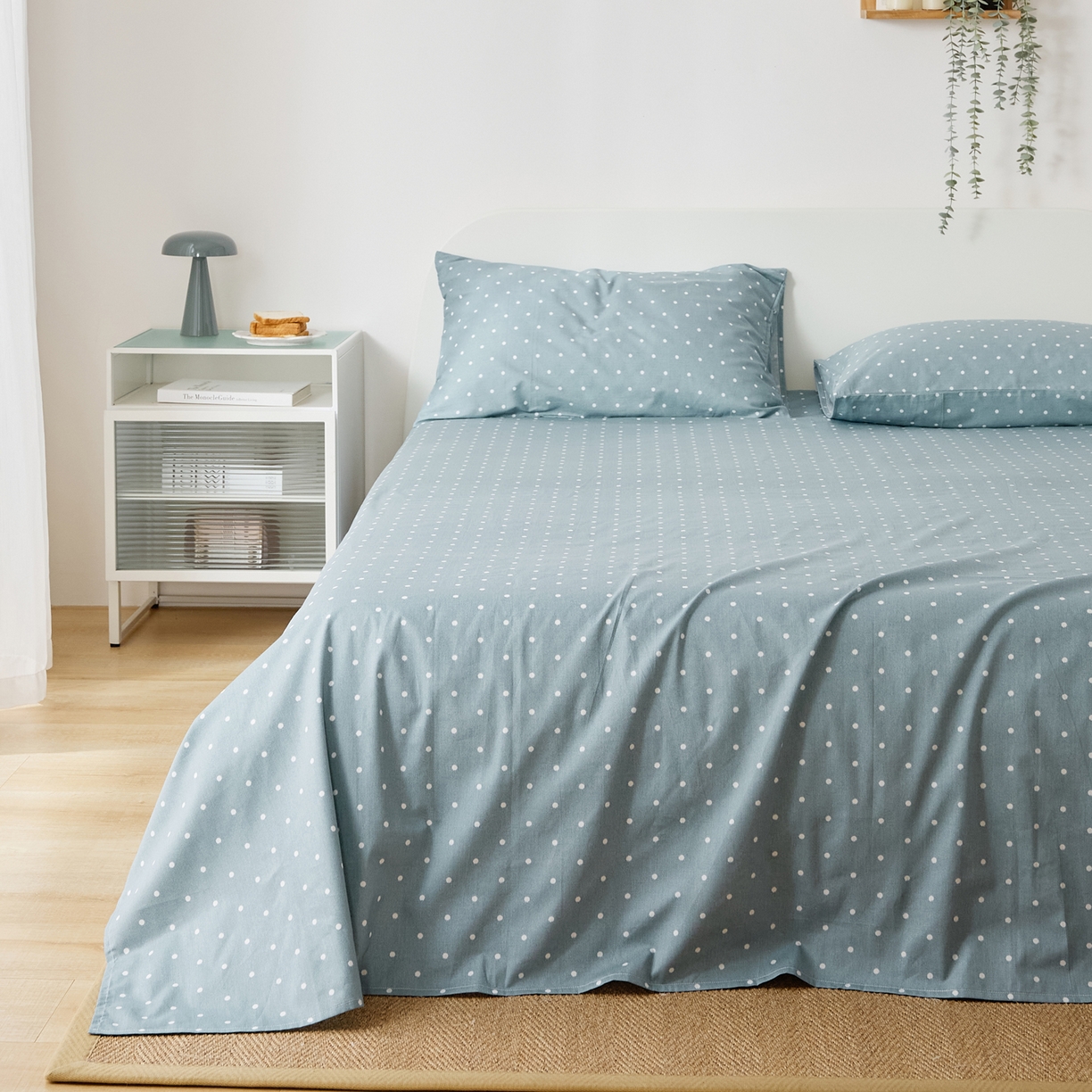 91家纺网 家纺一手货源 找家纺 EH家居 2025新款全棉小清新印花单床单-织光系列 木兰波点