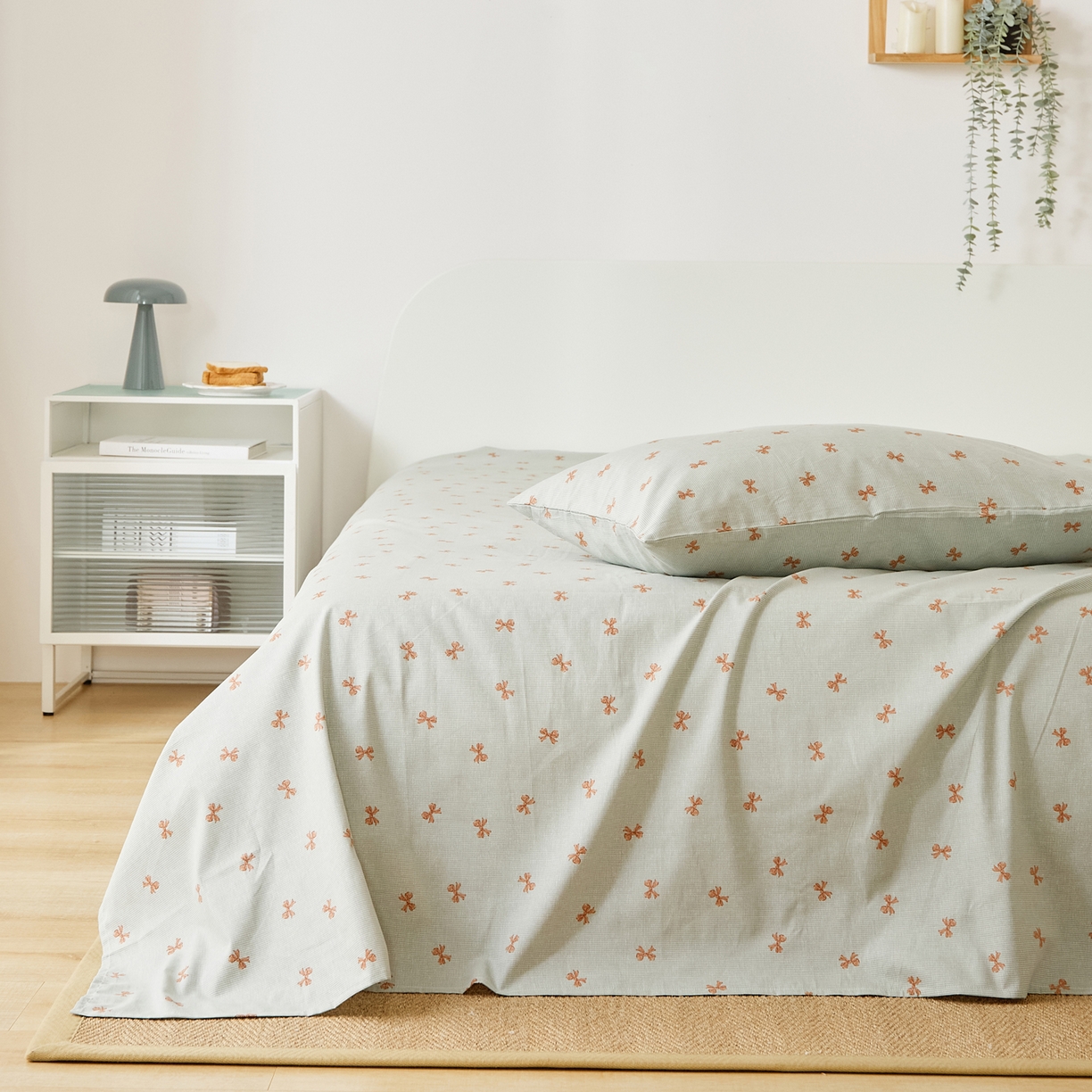 91家纺网 家纺一手货源 找家纺 EH家居 2025新款全棉小清新印花单床单-织光系列 情书