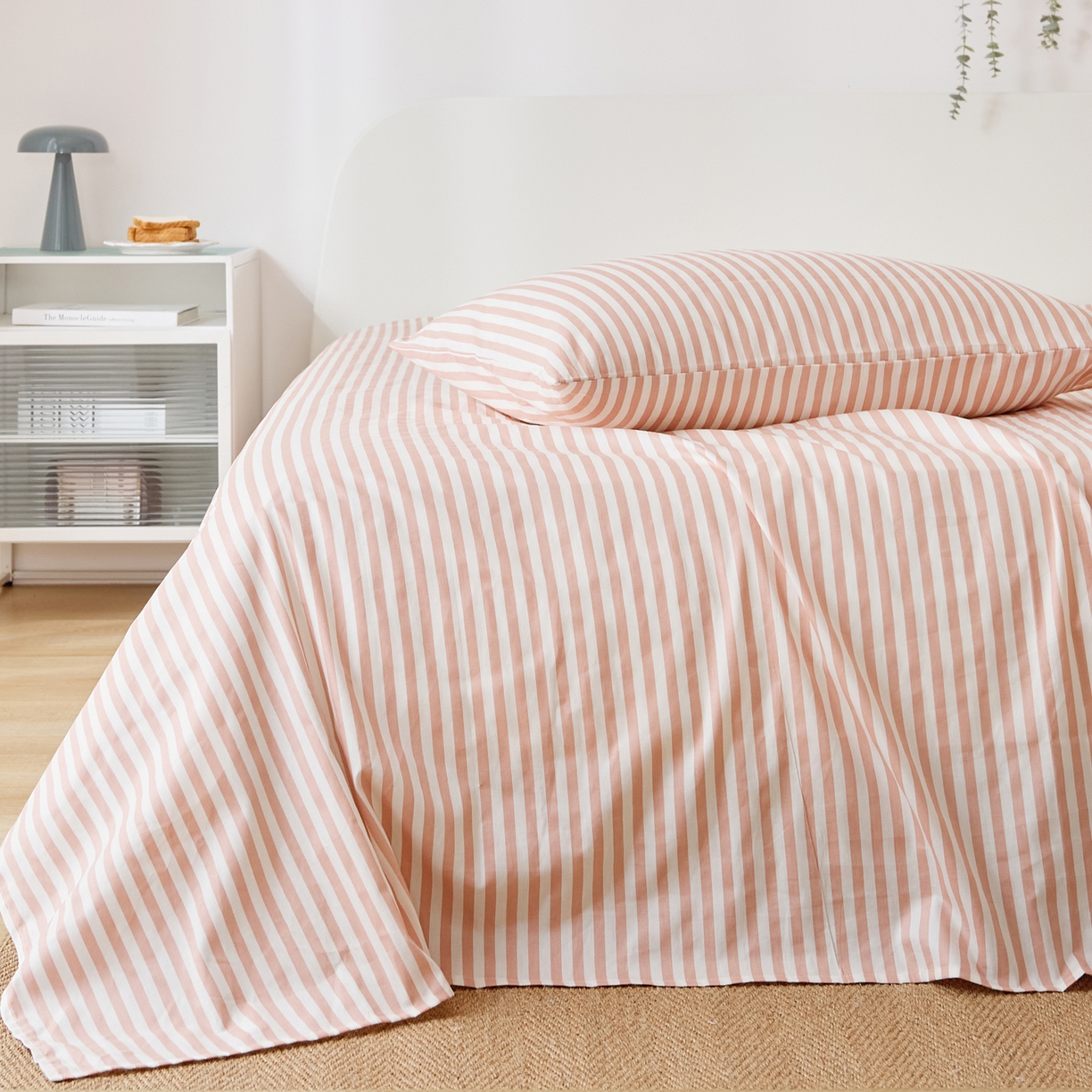 91家纺网 家纺一手货源 找家纺 EH家居 2025新款全棉小清新印花单床单-织光系列 微糖条纹