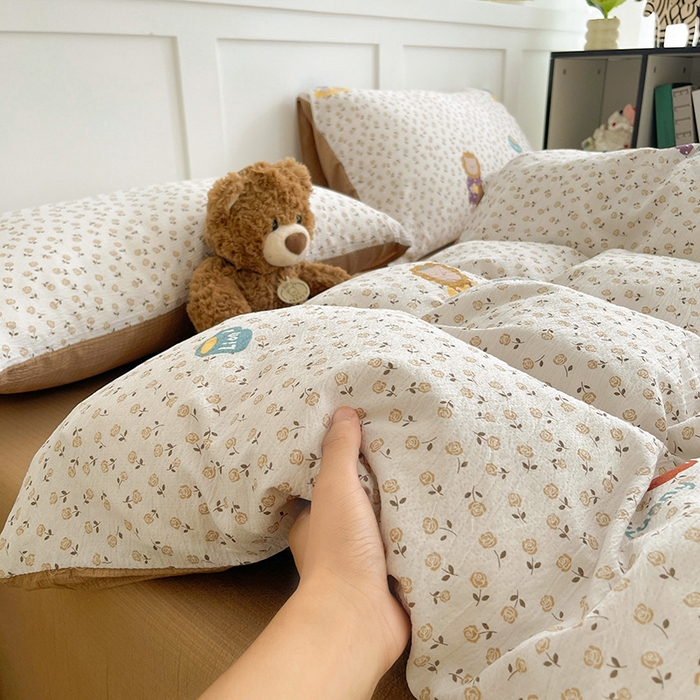 91家纺网 家纺一手货源 找家纺 （总）王朝国际 2025爆款皱皱双层纱四件套