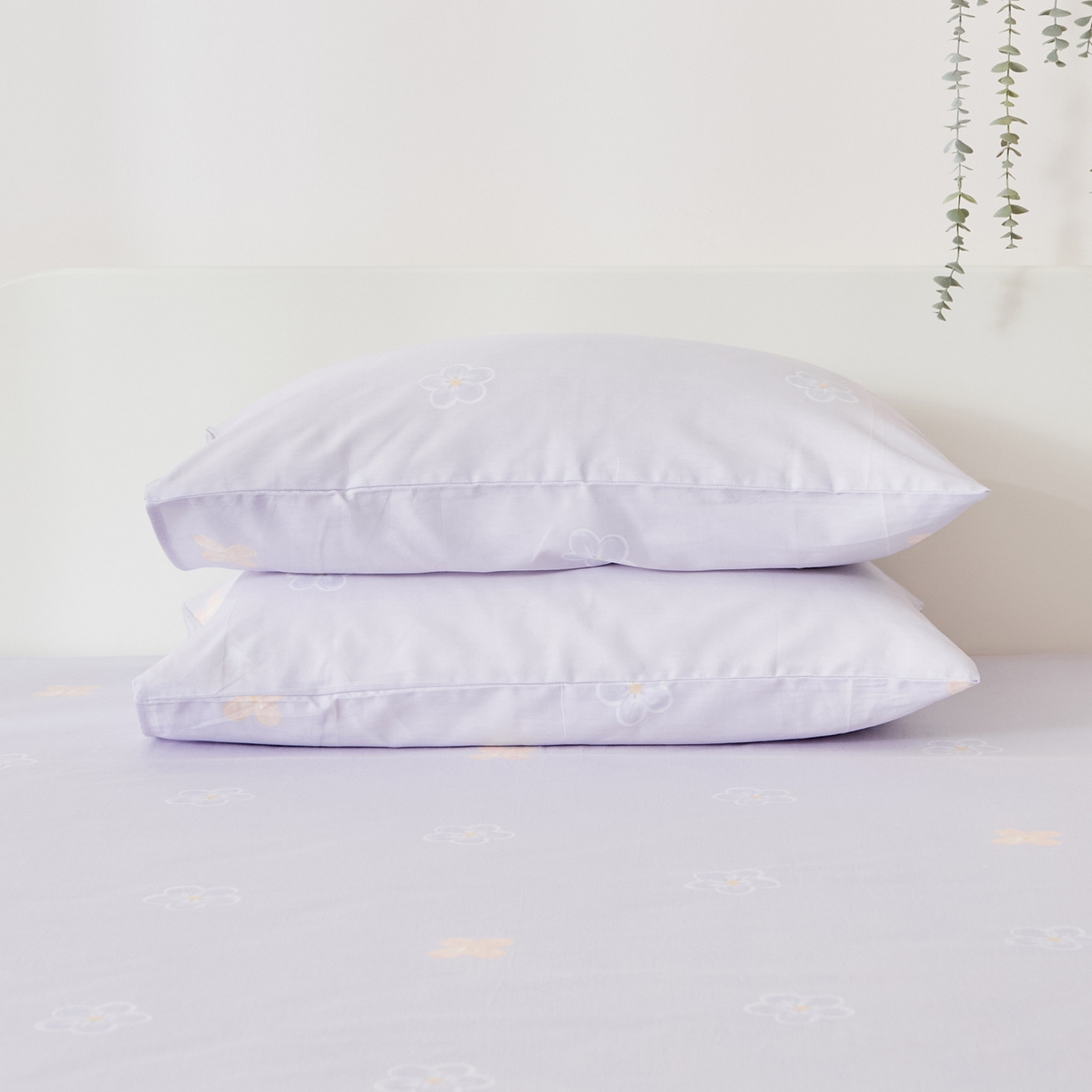 EH家居 2025新款全棉小清新印花单枕套-织光系列 织梦花