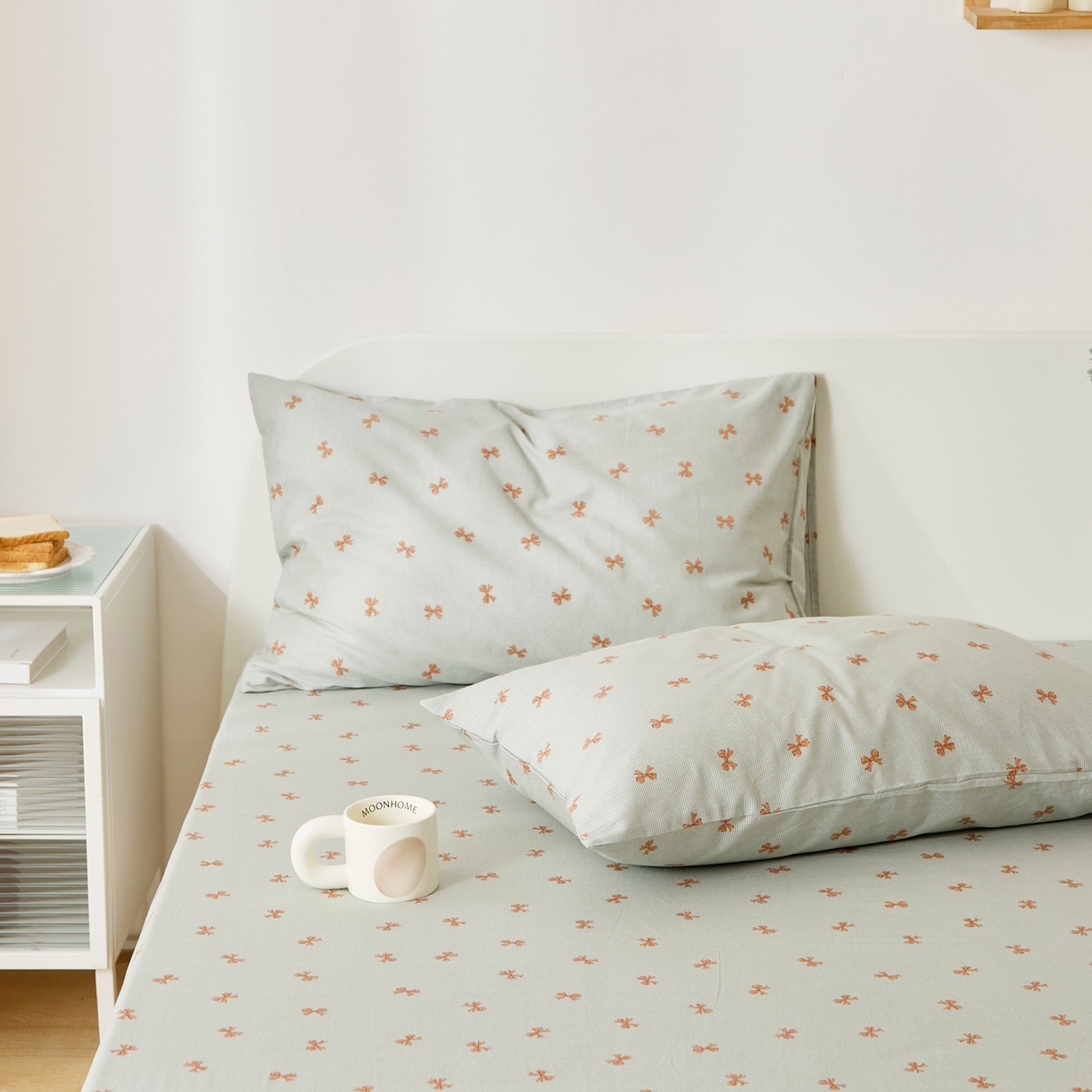 91家纺网 家纺一手货源 找家纺 EH家居 2025新款全棉小清新印花单枕套-织光系列 情书