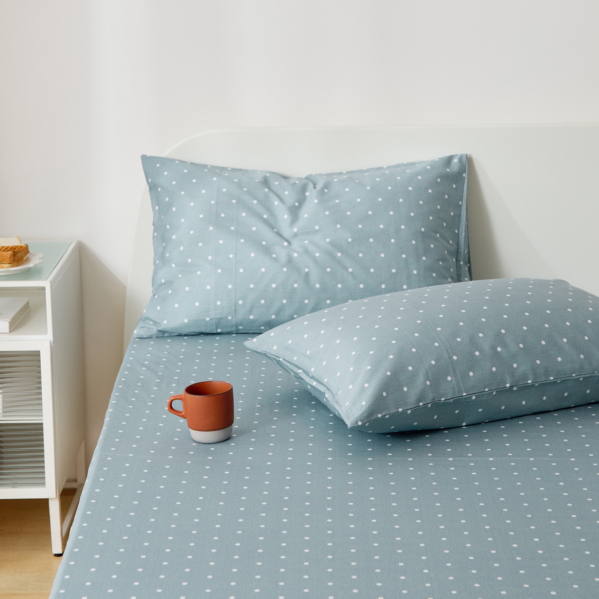 91家纺网 家纺一手货源 找家纺 EH家居 2025新款全棉小清新印花单枕套-织光系列 木兰波点