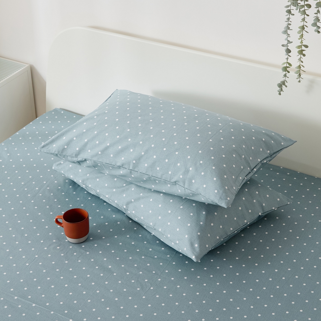 91家纺网 家纺一手货源 找家纺 EH家居 2025新款全棉小清新印花单枕套-织光系列 木兰波点