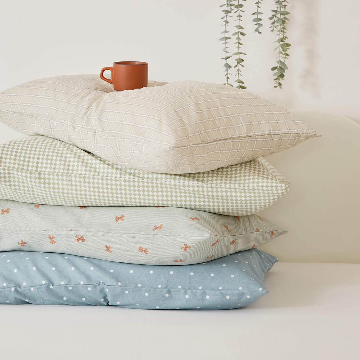 91家纺网 家纺一手货源 找家纺 （总）EH家居 2025新款全棉小清新印花单枕套-织光系列