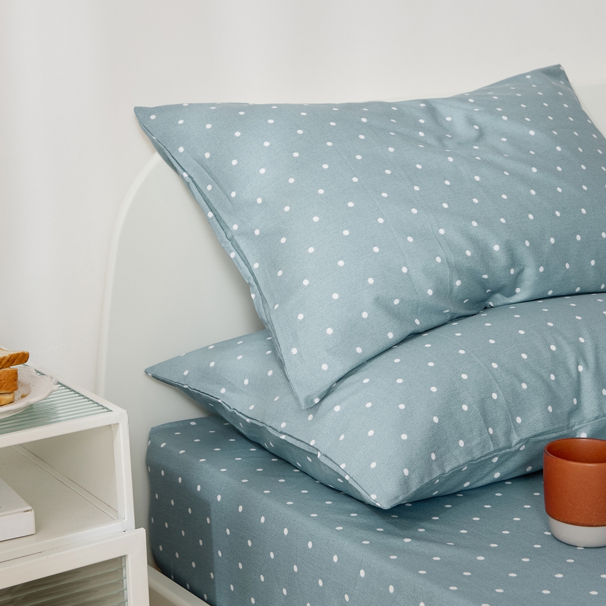 91家纺网 家纺一手货源 找家纺 EH家居 2025新款全棉小清新印花单枕套-织光系列 木兰波点