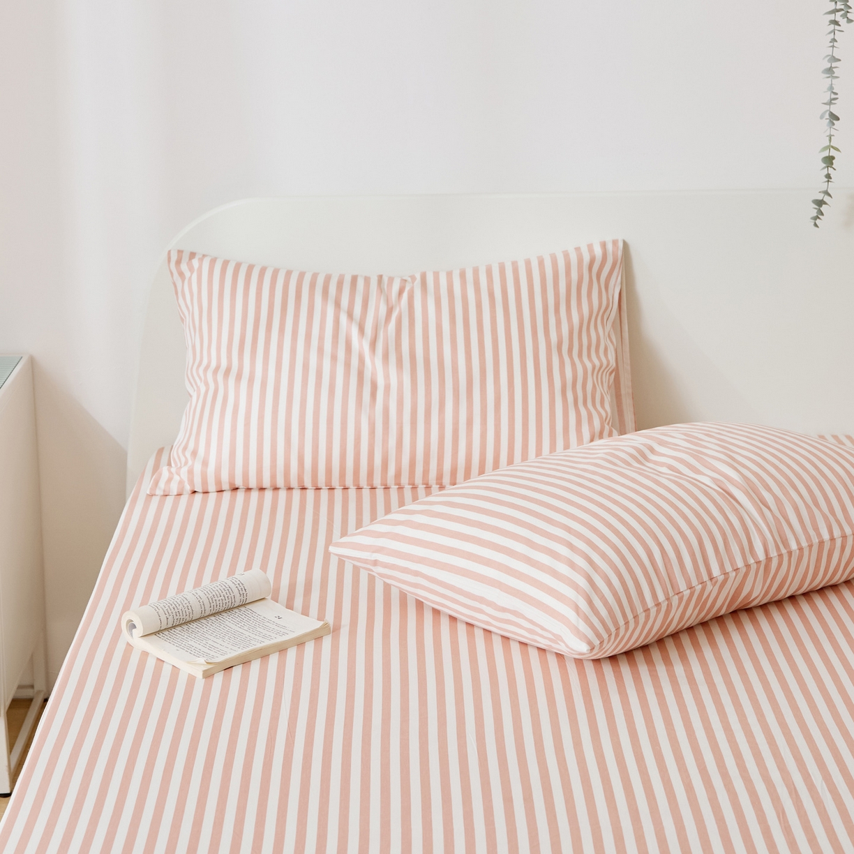 91家纺网 家纺一手货源 找家纺 EH家居 2025新款全棉小清新印花单枕套-织光系列 微糖条纹