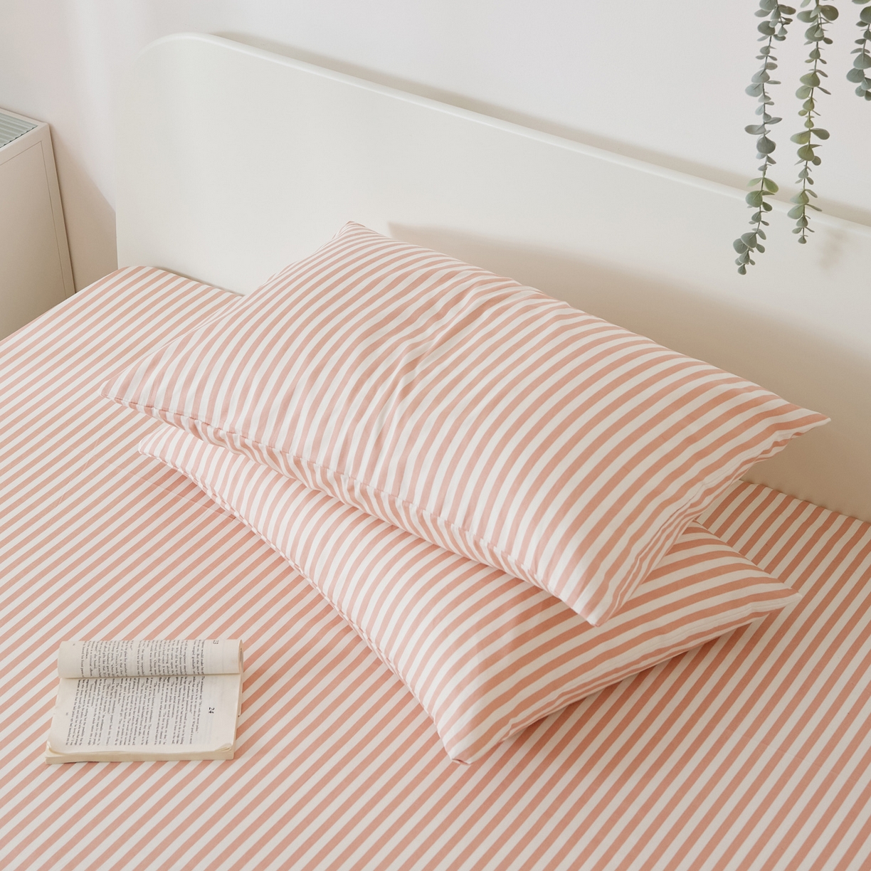 91家纺网 家纺一手货源 找家纺 EH家居 2025新款全棉小清新印花单枕套-织光系列 微糖条纹