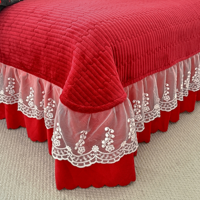 91家纺网 家纺一手货源 找家纺 艺慕家纺 2025新款时尚印花牛奶绒床盖四件套绯花灰韵