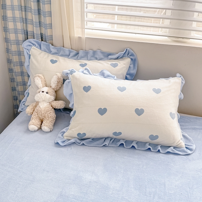 91家纺网 家纺一手货源 找家纺 懒猫家纺 2025新款韩版牛奶绒四件套 小爱心