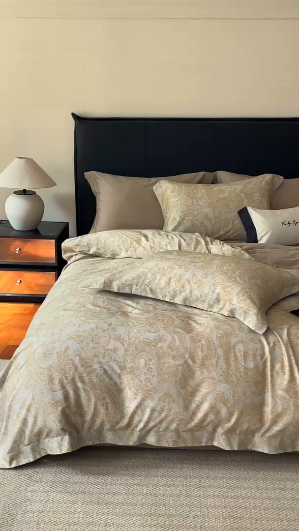 91家纺网 家纺一手货源 找家纺 黛舒家居 2025新款天丝棉磨毛花卉四件套 罗曼蒂克