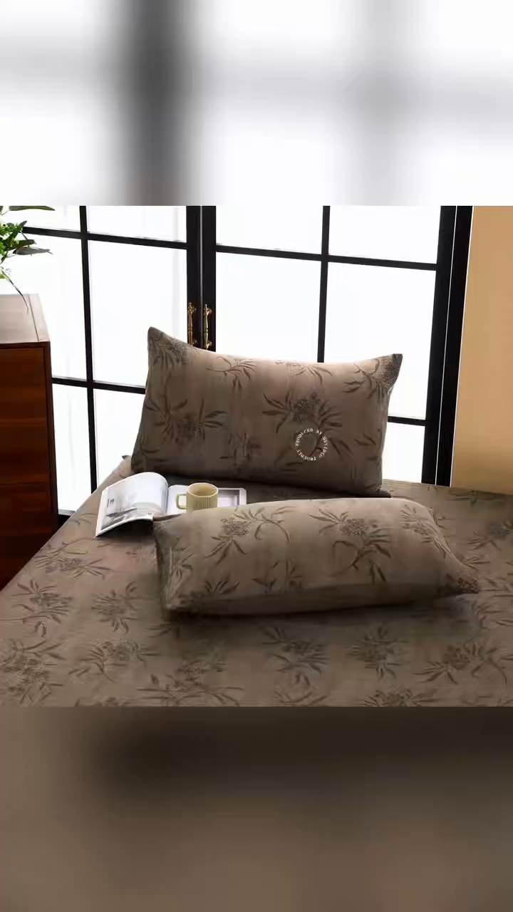 91家纺网 家纺一手货源 找家纺 卢赛尔 2025新款高克重皱皱复古原麻单床笠床笠三件套 南栀羽