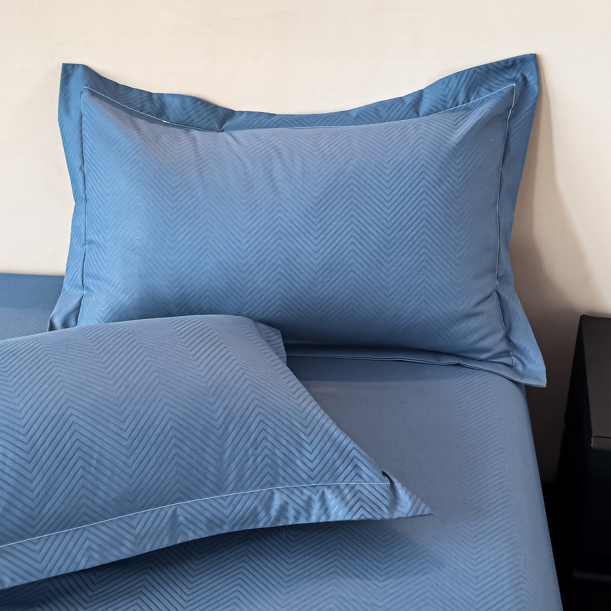 91家纺网 家纺一手货源 找家纺 露梦家纺 2025外贸内销跨境电商亚马逊速卖通磨毛单床笠三件套欧美尺寸多多跨境平台TEMU SHEIN笠高30 波纹-冰蓝