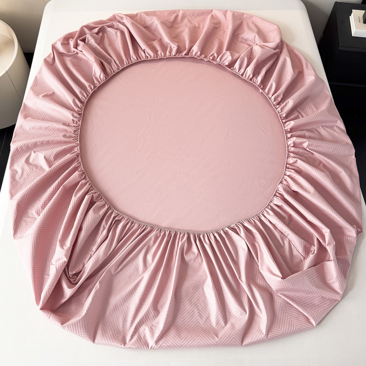 91家纺网 家纺一手货源 找家纺 露梦家纺 2025外贸内销跨境电商亚马逊速卖通磨毛单床笠三件套欧美尺寸多多跨境平台TEMU SHEIN笠高30 波纹-深粉