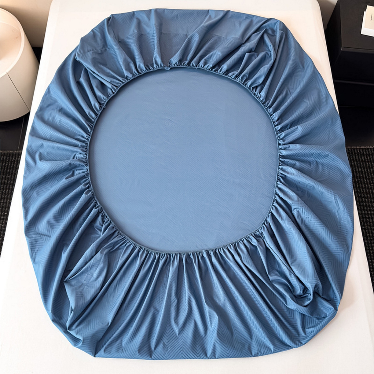 91家纺网 家纺一手货源 找家纺 露梦家纺 2025外贸内销跨境电商亚马逊速卖通磨毛单床笠三件套欧美尺寸多多跨境平台TEMU SHEIN笠高30 波纹-冰蓝