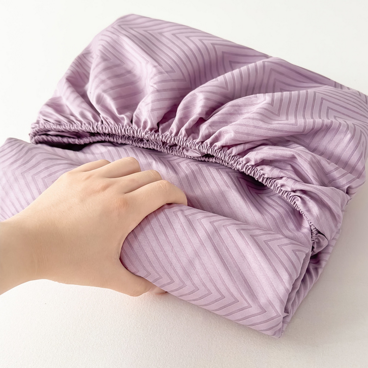 91家纺网 家纺一手货源 找家纺 露梦家纺 2025外贸内销跨境电商亚马逊速卖通磨毛单床笠三件套欧美尺寸多多跨境平台TEMU SHEIN笠高30 波纹-紫色