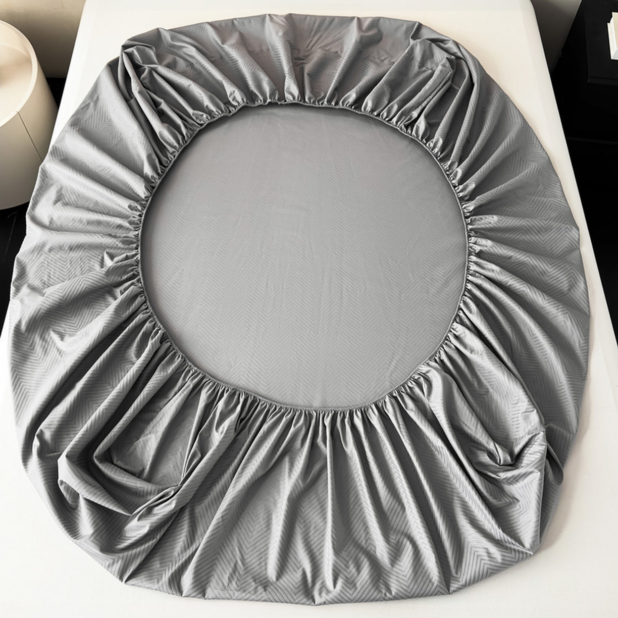 91家纺网 家纺一手货源 找家纺 露梦家纺 2025外贸内销跨境电商亚马逊速卖通磨毛单床笠三件套欧美尺寸多多跨境平台TEMU SHEIN笠高30 波纹-浅灰