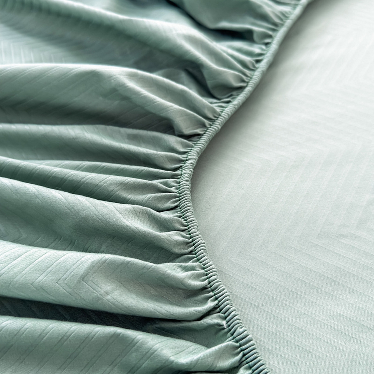 91家纺网 家纺一手货源 找家纺 露梦家纺 2025外贸内销跨境电商亚马逊速卖通磨毛单床笠三件套欧美尺寸多多跨境平台TEMU SHEIN笠高30 波纹-松绿