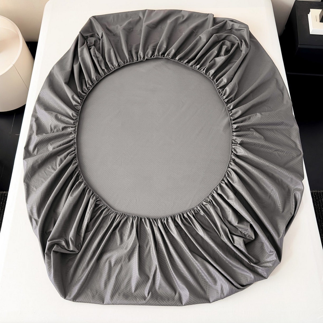 91家纺网 家纺一手货源 找家纺 露梦家纺 2025外贸内销跨境电商亚马逊速卖通磨毛单床笠三件套欧美尺寸多多跨境平台TEMU SHEIN笠高30 波纹-深灰