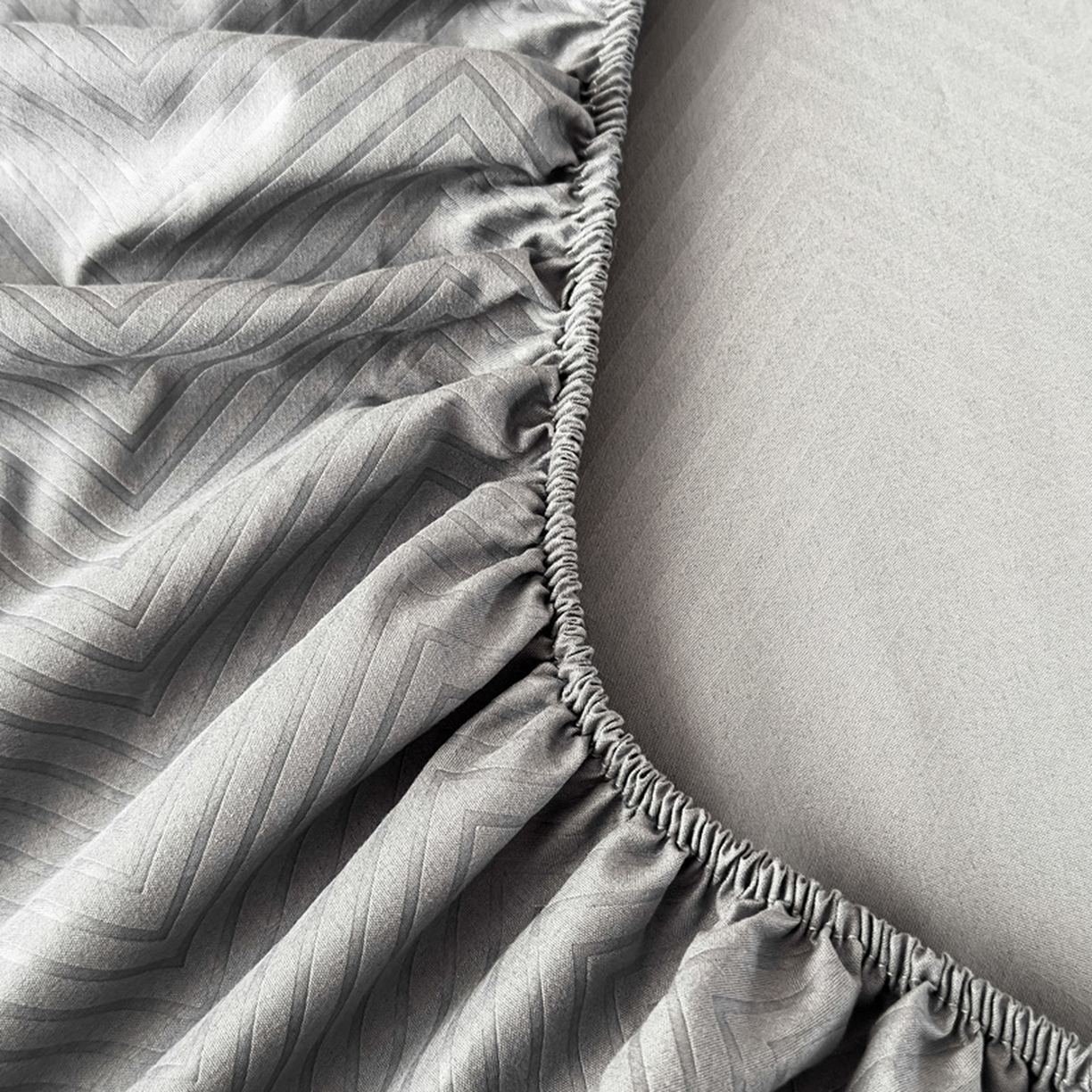 91家纺网 家纺一手货源 找家纺 露梦家纺 2025外贸内销跨境电商亚马逊速卖通磨毛单床笠三件套欧美尺寸多多跨境平台TEMU SHEIN笠高30 波纹-浅灰