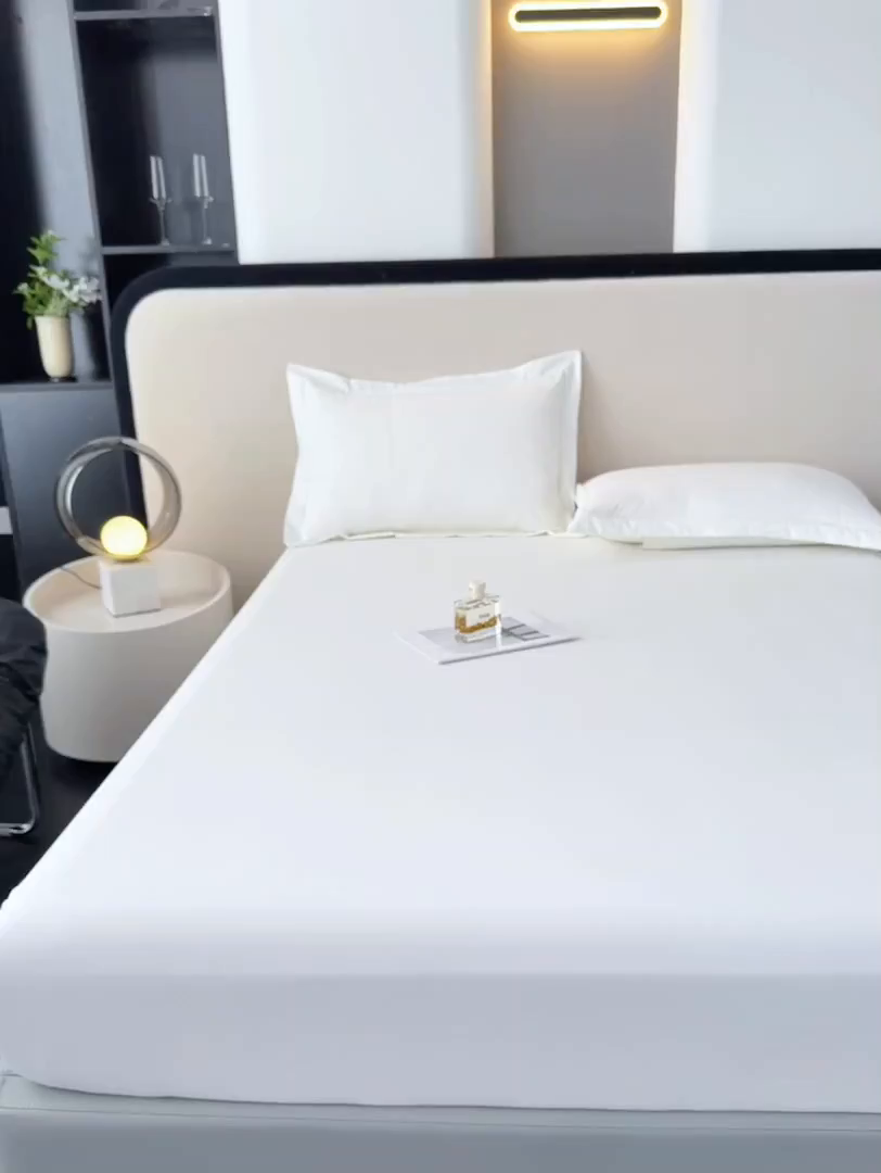 91家纺网 家纺一手货源 找家纺 露梦家纺 2025外贸内销跨境电商亚马逊速卖通磨毛单床笠三件套欧美尺寸多多跨境平台TEMU SHEIN笠高30 波纹-本白