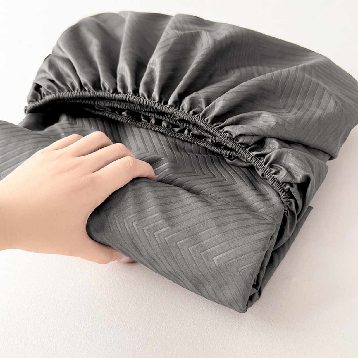 91家纺网 家纺一手货源 找家纺 露梦家纺 2025外贸内销跨境电商亚马逊速卖通磨毛单床笠三件套欧美尺寸多多跨境平台TEMU SHEIN笠高30 波纹-深灰