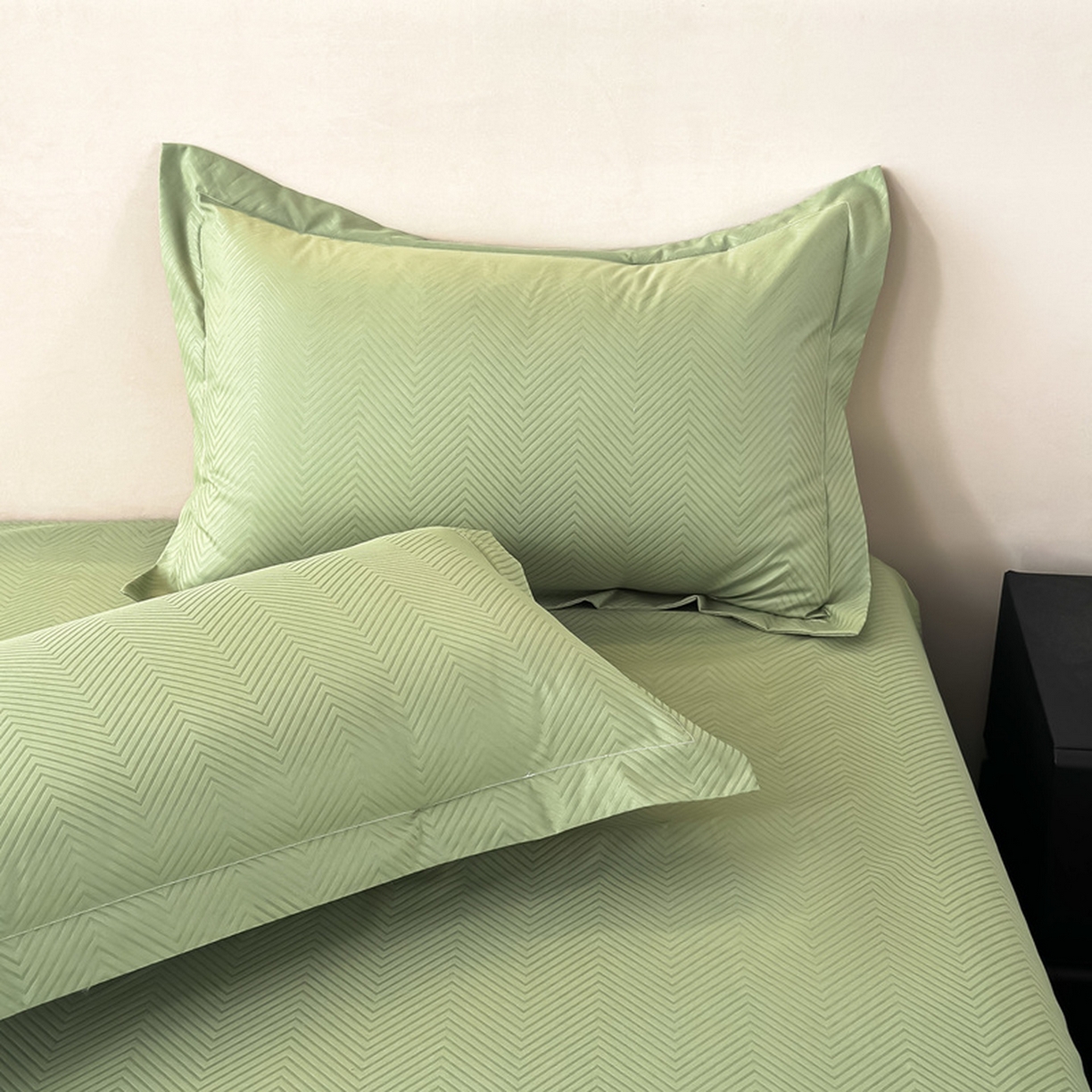 91家纺网 家纺一手货源 找家纺 露梦家纺 2025外贸内销跨境电商亚马逊速卖通磨毛单床笠三件套欧美尺寸多多跨境平台TEMU SHEIN笠高30 波纹-豆绿