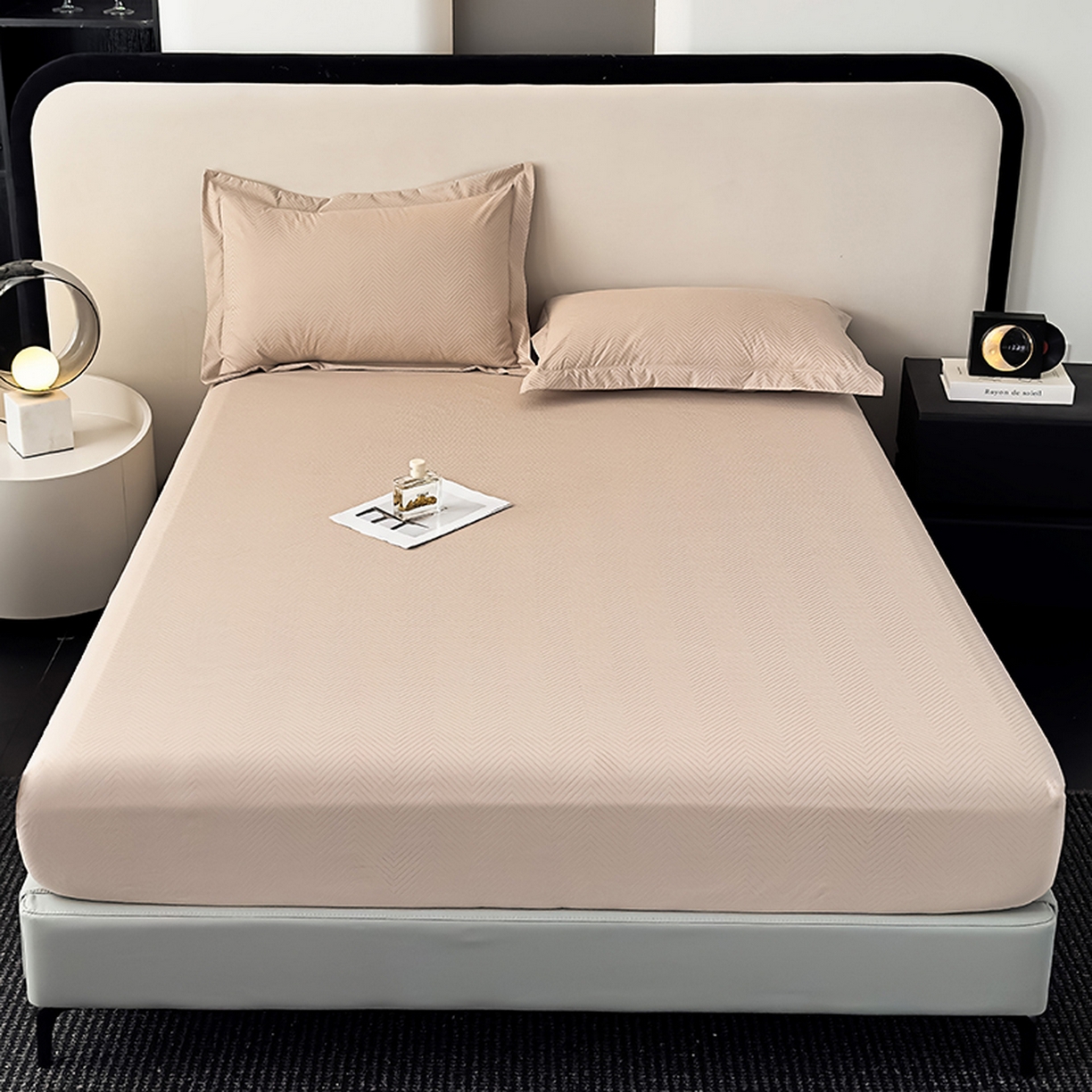 91家纺网 家纺一手货源 找家纺 露梦家纺 2025外贸内销跨境电商亚马逊速卖通磨毛单床笠三件套欧美尺寸多多跨境平台TEMU SHEIN笠高30 波纹-卡其