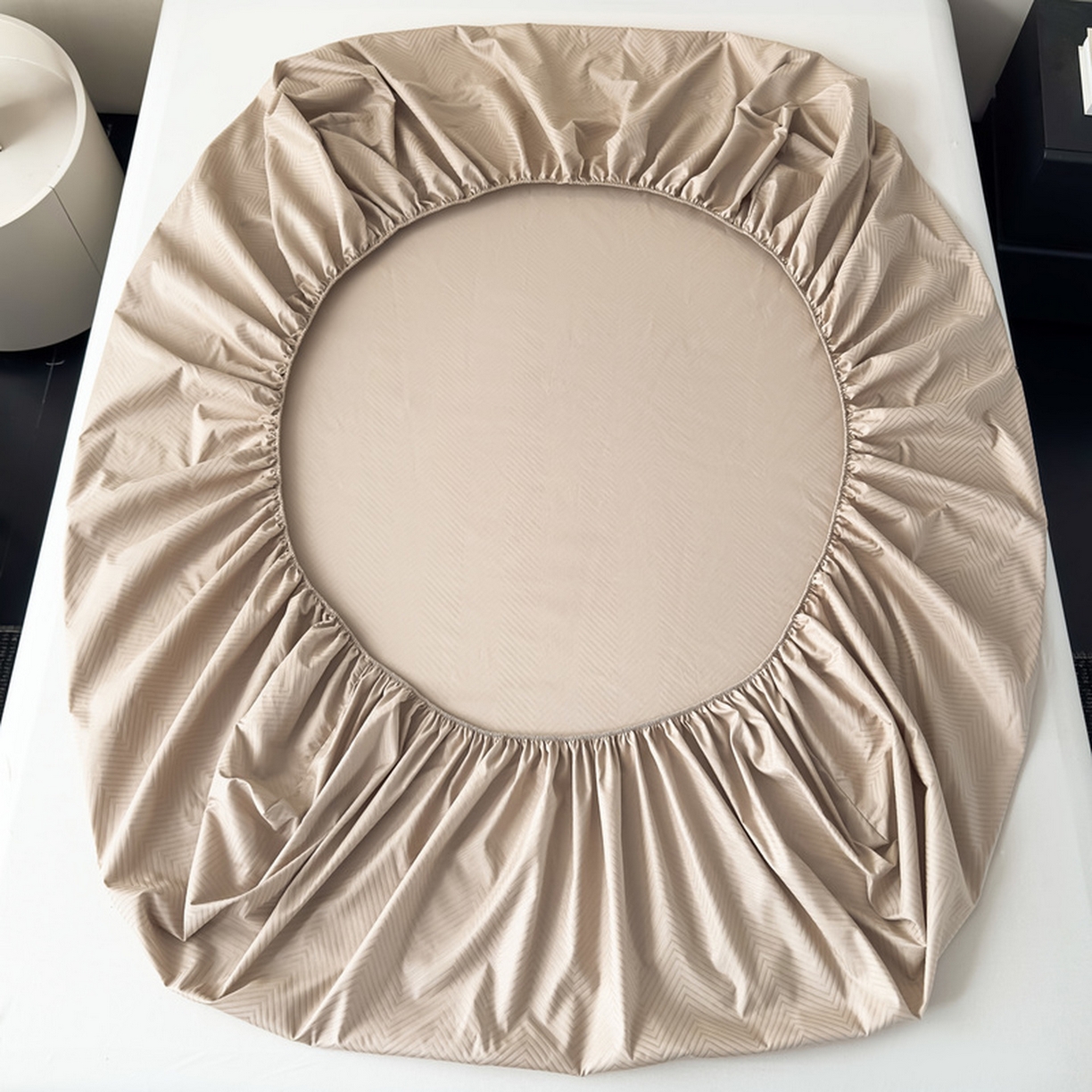 91家纺网 家纺一手货源 找家纺 露梦家纺 2025外贸内销跨境电商亚马逊速卖通磨毛单床笠三件套欧美尺寸多多跨境平台TEMU SHEIN笠高30 波纹-卡其