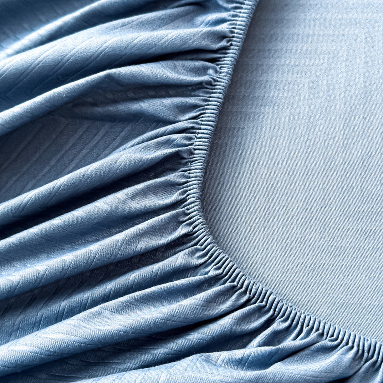 91家纺网 家纺一手货源 找家纺 露梦家纺 2025外贸内销跨境电商亚马逊速卖通磨毛单床笠三件套欧美尺寸多多跨境平台TEMU SHEIN笠高30 波纹-冰蓝