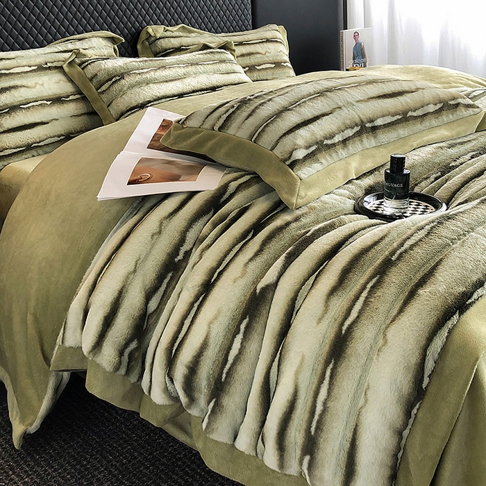 91家纺网 家纺一手货源 找家纺 （总）懒猫家纺 2025新款兔毛绒拼角四件套-赫拉