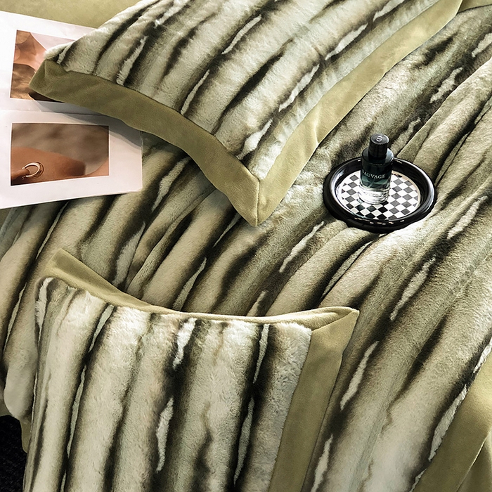 91家纺网 家纺一手货源 找家纺 （总）懒猫家纺 2025新款兔毛绒拼角四件套-赫拉