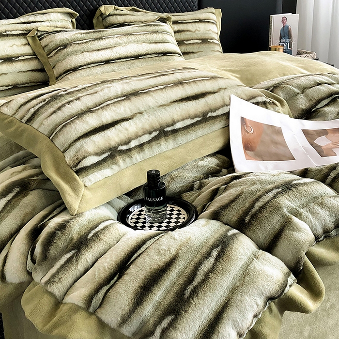 91家纺网 家纺一手货源 找家纺 （总）懒猫家纺 2025新款兔毛绒拼角四件套-赫拉